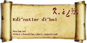 Künstler Ábel névjegykártya